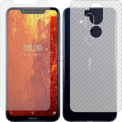 Fasheen Front and Back Tempered Glass for NOKIA 8.1 2018 (Front Matte Finish & Back 3d Carbon Fiber)(Pack of 2)