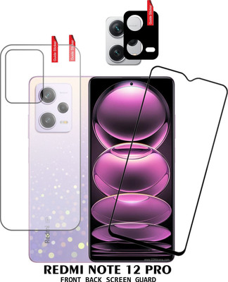 KANCHA Front and Back Tempered Glass for REDMI NOTE 12 PRO(Pack of 3)