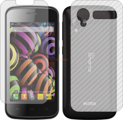 TELTREK Front and Back Tempered Glass for INTEX Y12 (Front Matte Finish & Back 3d Carbon Fiber)(Pack of 2)