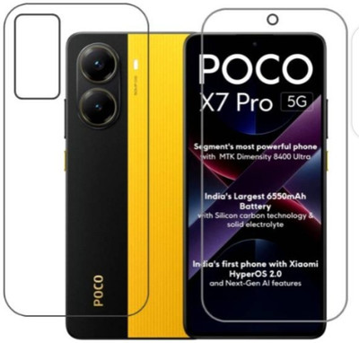 AHWAVEEDA Front and Back Tempered Glass for POCO X7 PR0 5G(Pack of 2)
