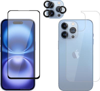 Vatsin Front and Back Tempered Glass for Apple iPhone 16 Pro Max, Apple iPhone 16 Pro Max [With Rear Camera Lens Guard](Pack of 3)