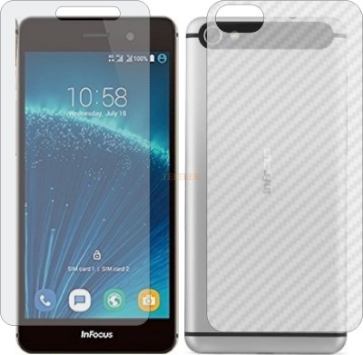 TELTREK Front and Back Tempered Glass for INFOCUS M808I (Front Matte Finish & Back 3d Carbon Fiber)(Pack of 2)