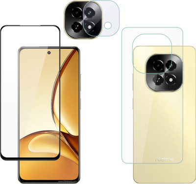 Vatsin Front and Back Tempered Glass for Realme C63 5G, Realme C63 5G [With Rear Camera Lens Guard](Pack of 3)