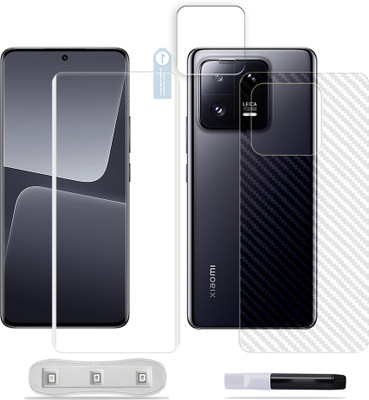 ARBAN Front and Back Tempered Glass for Xiaomi 13 Pro 5G Tempered Glass Screen Protector ( 1 UV TEMPERED GLASS SCREEN PROTECTOR + 1 BACK CARBON FIBER SKIN + 1 CAMERA LENS PROTECTOR )(Pack of 1)