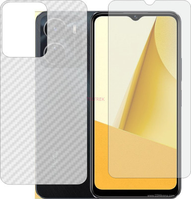 TELTREK Front and Back Tempered Glass for VIVO Y16 (Front Matte Finish & Back 3d Carbon Fiber)(Pack of 2)