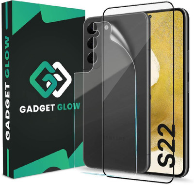 Gadget Glow Front and Back Tempered Glass for Samsung Galaxy S22 5G, Samsung S22 5G, Samsung Galaxy S22, ( 1 OG Black Border Glass with 1 Back Membrane )(Pack of 2)