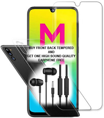 SOMTONE Front and Back Tempered Glass for Samsung Galaxy M21 2021 FRONT BACK TEMPERED GLASS BUY AND GET EARPHONE FREE(Pack of 1)