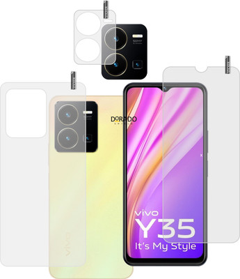 DORADO SHIELD Front and Back Tempered Glass for VIVO Y35 CAMERA LENS PROTECTOR(Pack of 3)