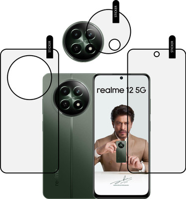 MOBKAVACH Front and Back Tempered Glass for REALME 12 5G WITH CAMERA LENS PROTECTOR(Pack of 3)