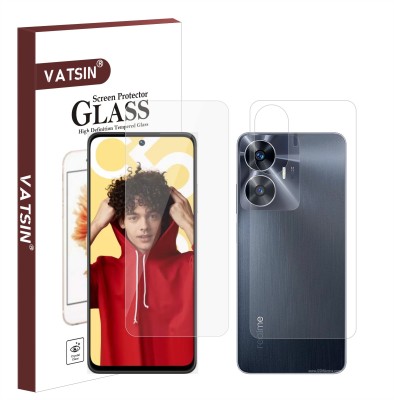 Vatsin Front and Back Tempered Glass for Realme C55(Pack of 2)