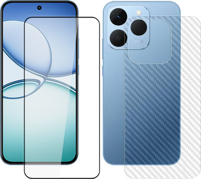 ARBAN Front and Back Tempered Glass for Realme 15T 5G Frontback Tempered Glass Screen Protector | Edge to Edge Full Coverage | 9H Hardness ( 1 FRONT TEMPERED GLASS + 1 CARBON FIBER BACK ) FX02(Pack of 1)