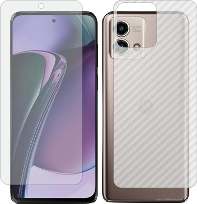 MOBART Front and Back Tempered Glass for Motorola G Stylus 5G 2023 XT23151 (Matte Front & Carbon Fiber Skin for Back)(Pack of 2)
