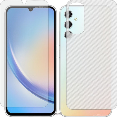 ZINGTEL Front and Back Tempered Glass for SAMSUNG GALAXY A34 5G (Front Matte Finish & Back 3d Carbon Fiber)(Pack of 2)