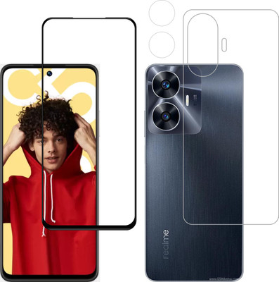 Ten To 11 Front and Back Tempered Glass for Realme C55(Pack of 3)