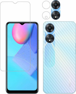 Vatsin Front and Back Tempered Glass for Oppo A78 5G, Oppo A78 5G [Back Carbon Fiber] [Rear Camera Lens Guard](Pack of 3)