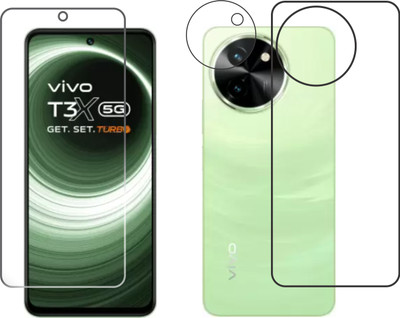 chakoor Front and Back Tempered Glass for vivo T3x 5G(Pack of 3)