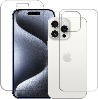 SOMTONE Front and Back Tempered Glass for Apple iPhone 15 Pro FRONT BACK SCREEN GUARD(Pack of 1)