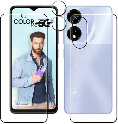 tombik Front and Back Tempered Glass for 87cq-Itel color pro 5g-fb,lens(Pack of 3)