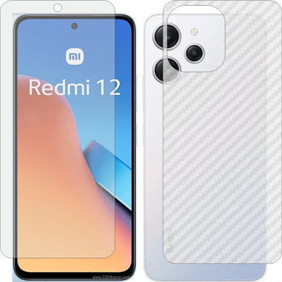 MOBART Front and Back Tempered Glass for Xiaomi Redmi 12 23053RN02A(Pack of 2)