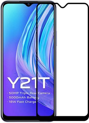 EITANSHA CREATION Edge To Edge Tempered Glass for Vivo Y21T, Vivo Y21t(Pack of 1)