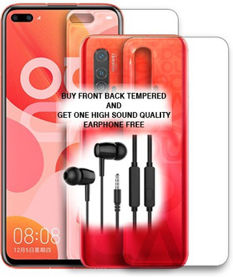 SOMTONE Front and Back Tempered Glass for Huawei nova 6 FRONT BACK TEMPERED GLASS BUY AND GET EARPHONE FREE(Pack of 1)