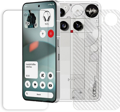 ARBAN Front and Back Tempered Glass for Nothing Phone (3) 5G Front Back Tempered Glass Screen Protector | Anti-Scratch | Edge to Edge Full Coverage | 9H Hardness ( 1 FRONT TEMPERED GLASS + 1 BACK CARBON FIBER SKIN )(Pack of 1)