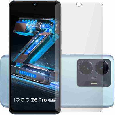 MUTAALI Front and Back Tempered Glass for iQOO Z6 Pro(Pack of 1)