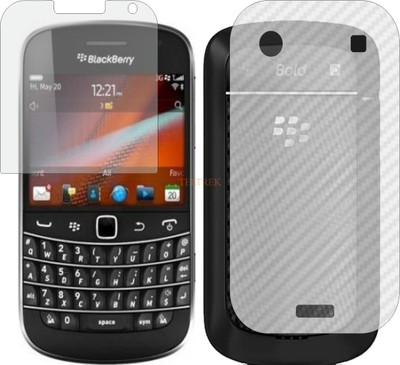 TELTREK Front and Back Tempered Glass for BLACKBERRY 9900 (Front Matte Finish & Back 3d Carbon Fiber)(Pack of 2)