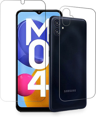 SOMTONE Front and Back Tempered Glass for Samsung Galaxy M04(Pack of 1)
