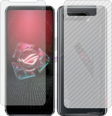 Fasheen Front and Back Tempered Glass for ASUS ROG PHONE 5 S (Front Matte Finish & Back 3d Carbon Fiber)(Pack of 2)
