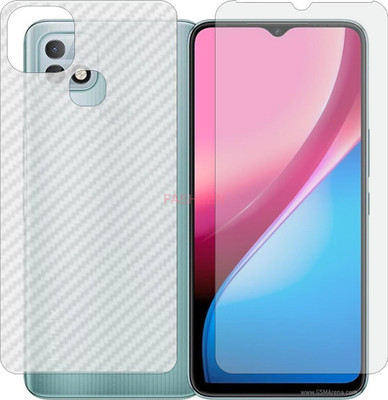 Fasheen Front and Back Tempered Glass for INFINIX HOT 10i (Front Matte Finish & Back 3d Carbon Fiber)(Pack of 2)