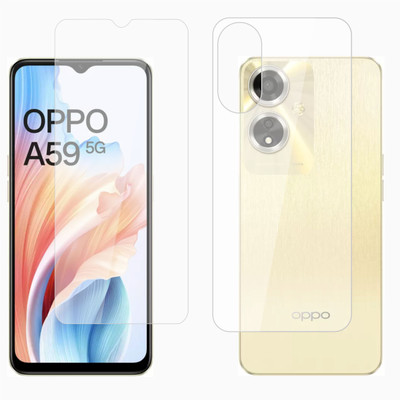 Ten To 11 Front and Back Tempered Glass for Oppo A59 5G(Pack of 2)