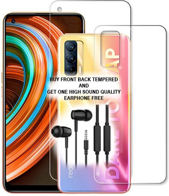 SOMTONE Front and Back Tempered Glass for Realme X7 FRONT BACK TEMPERED GLASS BUY AND GET EARPHONE FREE(Pack of 1)