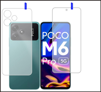 RAOSHIELD Front and Back Tempered Glass for POCO M6 Pro 5G, M6 Pro 5G, (Flexible)(Pack of 2)