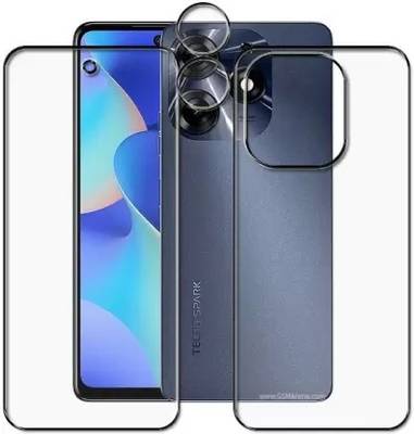 TICHUK Front and Back Tempered Glass for FTF- Tecno SPARK 10 C FRONT BACK CAMERA LENS.