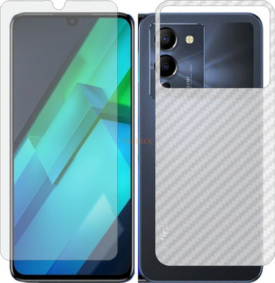 TELTREK Front and Back Tempered Glass for INFINIX X670 (Front Matte Finish & Back 3d Carbon Fiber)(Pack of 2)