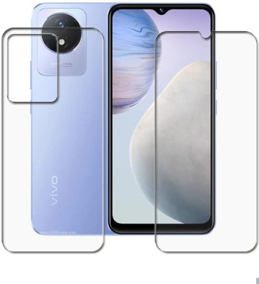 DOWRVIN Front and Back Tempered Glass for Vivo Y02 front and back Tempered glass(Pack of 2)
