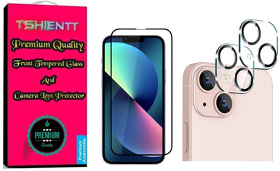 TSHIENTT Front and Back Tempered Glass for Designed for Apple iPhone 13, Front Tempered Glass & Camera Lens Protector, Edge to Edge Coverage, Full Glue(Pack of 2)