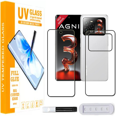 tombik Front and Back Tempered Glass for 58hq-Lava Agni 3-fb uv(Pack of 2)