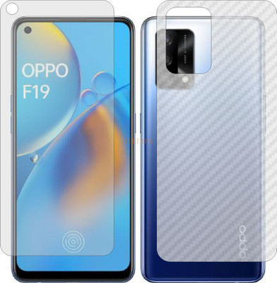 TELTREK Front and Back Tempered Glass for OPPO F19 CPH2219 (Front Matte Finish & Back 3d Carbon Fiber)(Pack of 2)