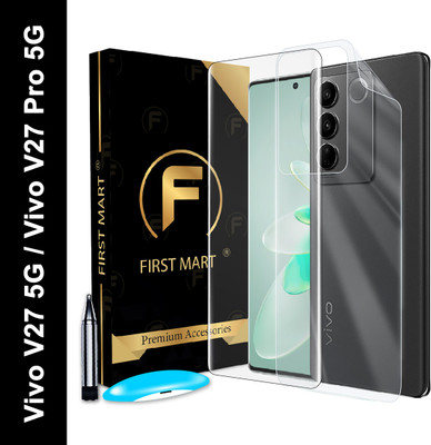 FIRST MART Front and Back Tempered Glass for Vivo V27 5G, V27 Pro 5G, ( 1 UV Tempered Glass with 1 Back Nano Fiber Guard )(Pack of 2)