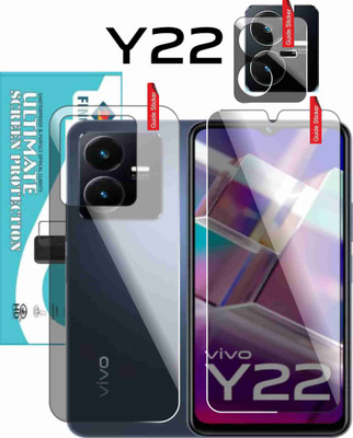 KANCHA Front and Back Tempered Glass for VIVO Y22(Pack of 3)