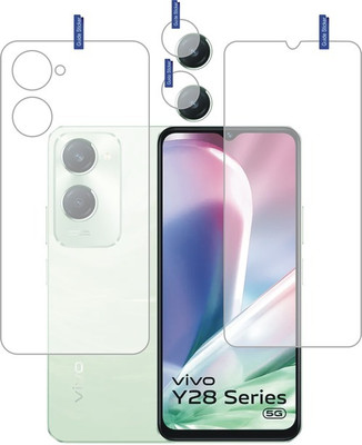 DESIBUZZ Front and Back Tempered Glass for vivo Y28s 5G, vivo Y28e 5G with camera lens protectors(Pack of 3)