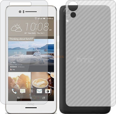 TELTREK Front and Back Tempered Glass for HTC DESIRE 728 DUAL SIM (Front Matte Finish & Back 3d Carbon Fiber)(Pack of 2)