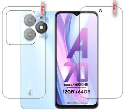 DB Front and Back Tempered Glass for ITEL A70 FRONT AND BACK TEMPERED GLASS(Pack of 2)