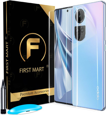 FIRST MART Front and Back Tempered Glass for Oppo Reno 10 5G, Oppo Reno 10, Oppo Reno10 5G, Reno10 5G, ( 1 UV Glue Tempered Glass & 1 Back Edge to Edge 4 Layer Membrane )(Pack of 2)