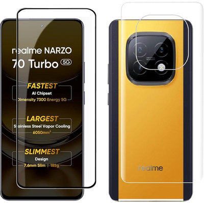 4 YARDS Front and Back Tempered Glass for Realme Narzo 70 Turbo 5G (D-Plus)(Pack of 1)