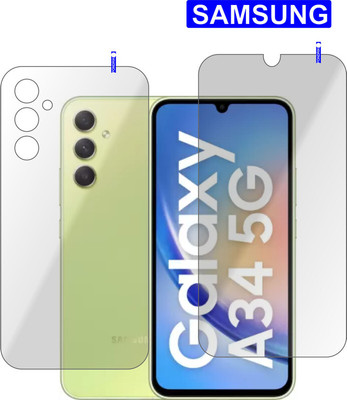 PONDRIK Front and Back Tempered Glass for SAMSUNG GALAXY A34 5G(Pack of 2)