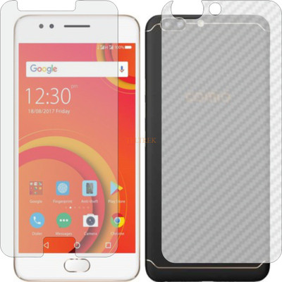TELTREK Front and Back Tempered Glass for COMIO S1 (Front Matte Finish & Back 3d Carbon Fiber)(Pack of 2)
