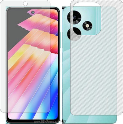 ZINGTEL Front and Back Tempered Glass for INFINIX HOT 30 X6831 (Front Matte Finish & Back 3d Carbon Fiber)(Pack of 2)